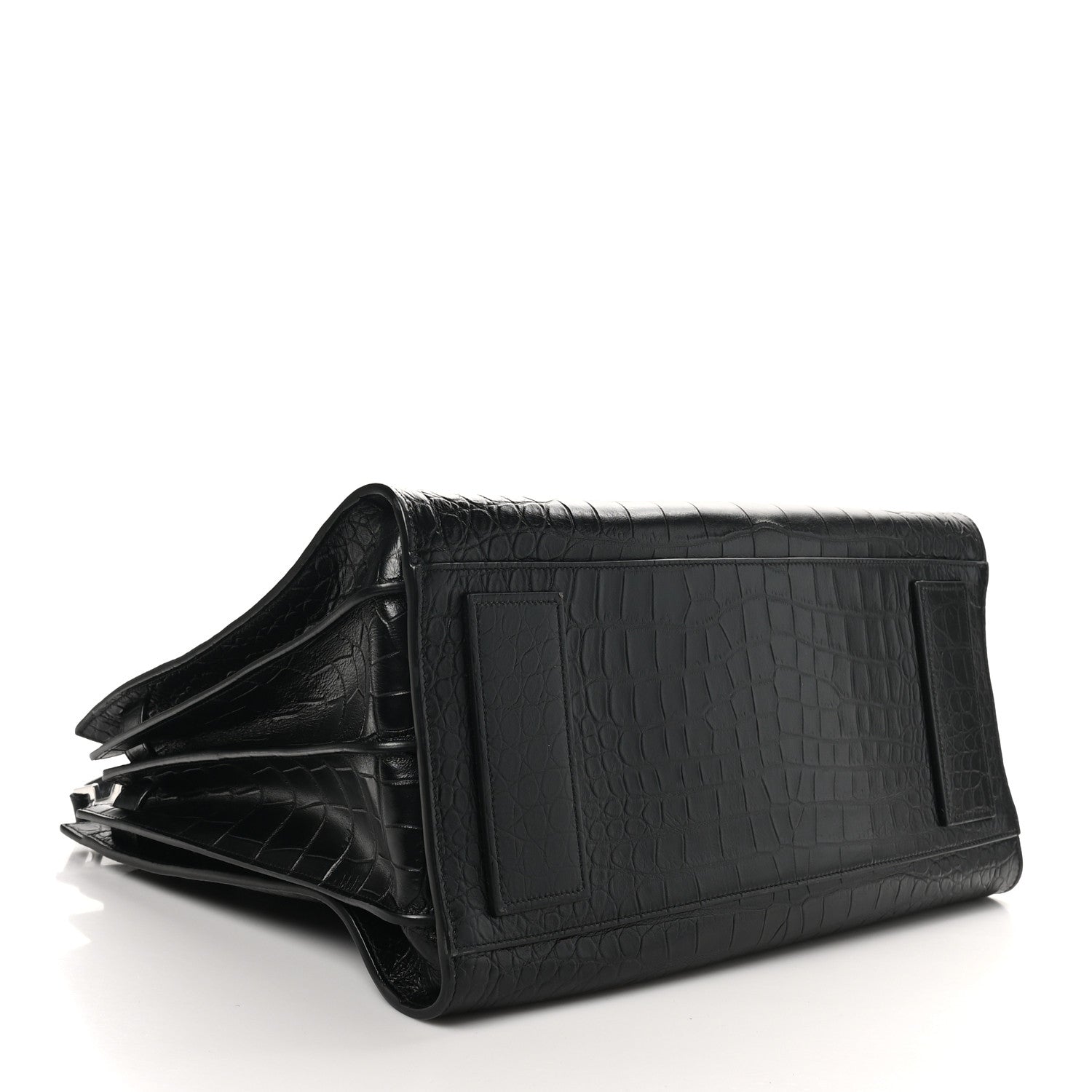 Saint Laurent Calfskin Crocodile Embossed Large Souple Sac De Jour Black 5 of 10