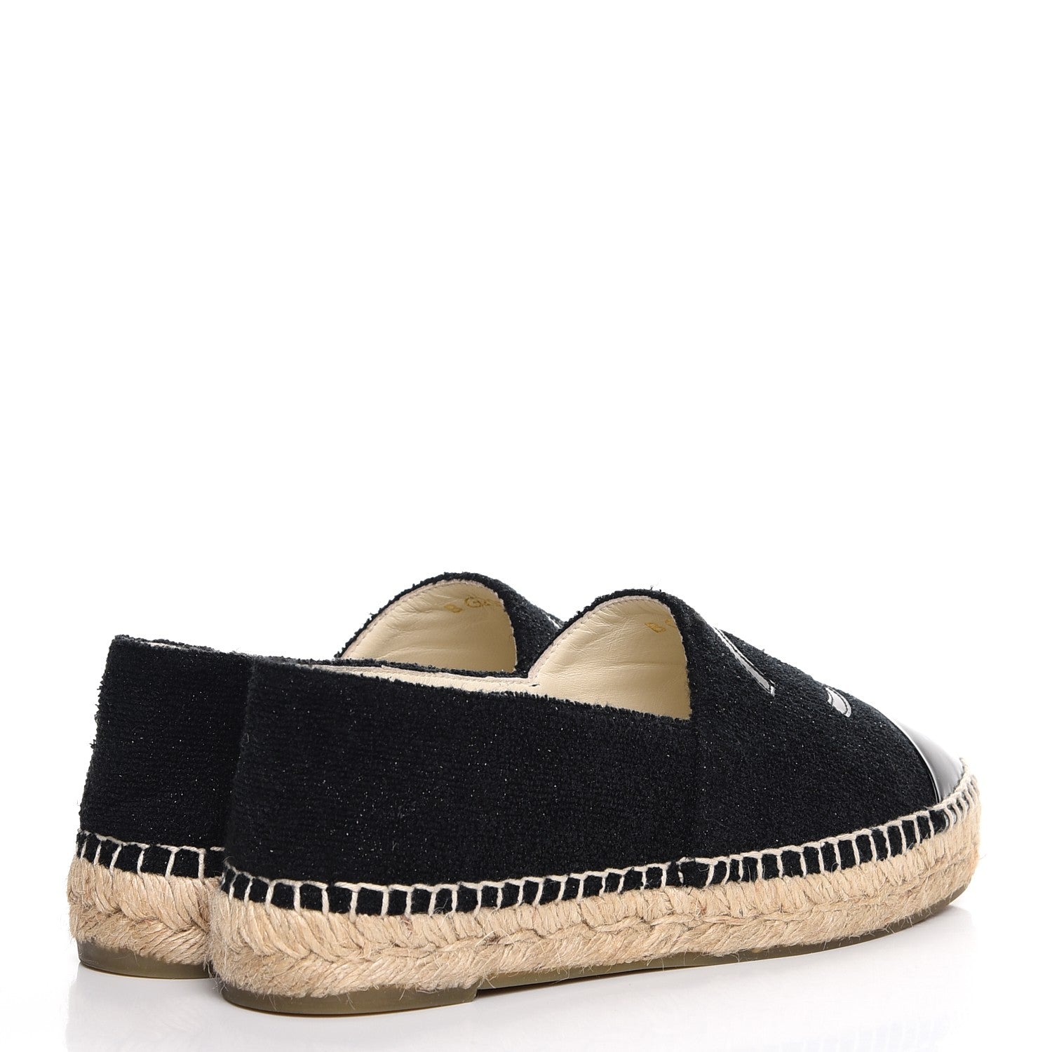 Chanel Tweed Patent CC Espadrilles 37 Black 4 of 9