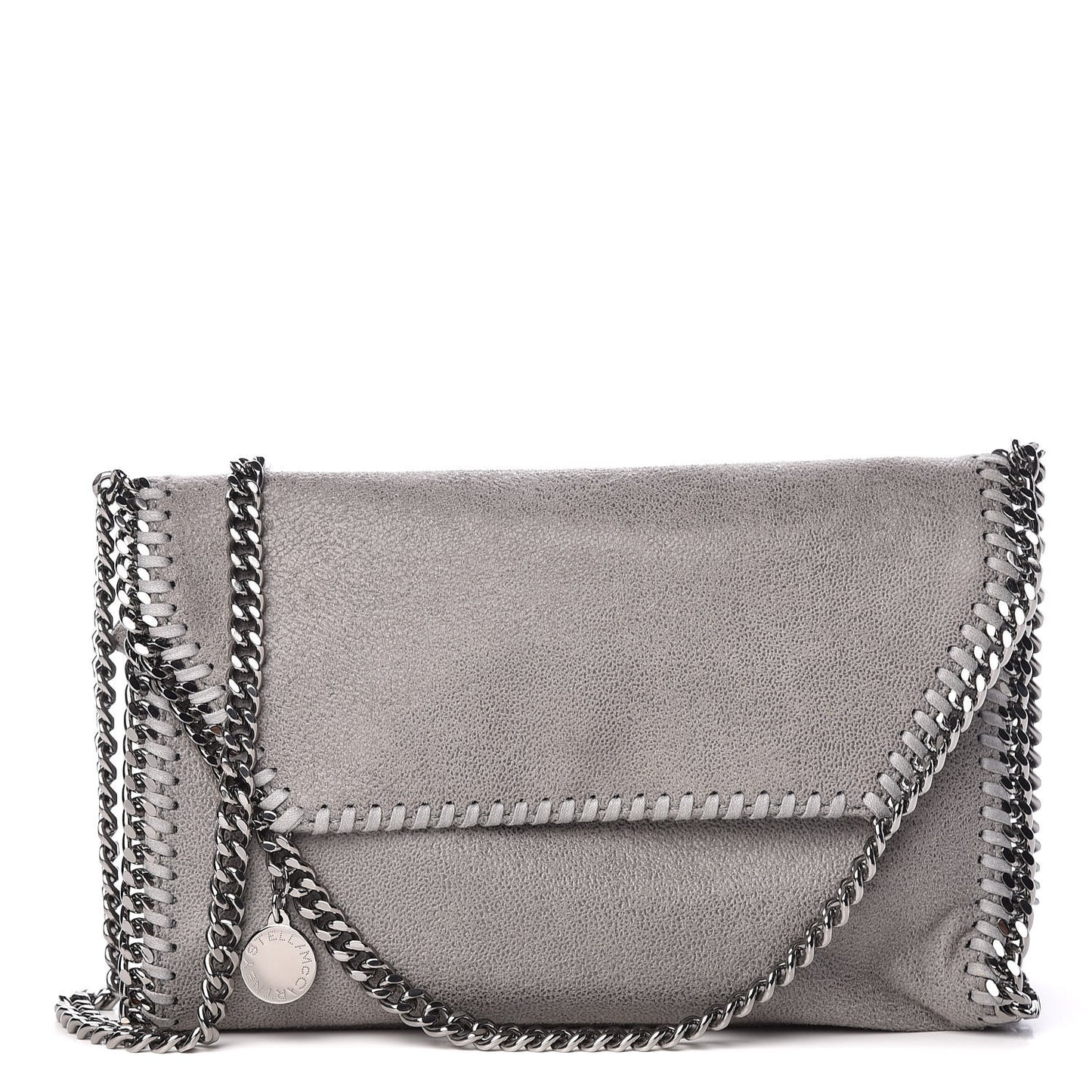 Shaggy Deer Mini Falabella Fold Over Tote Light Grey