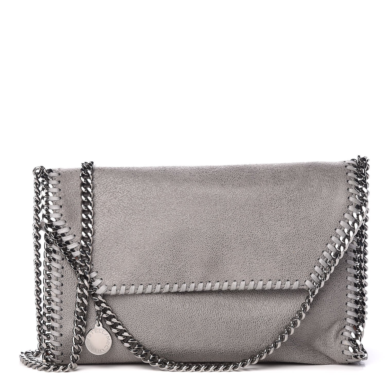 Stella McCartney Shaggy Deer Mini Falabella Fold Over Tote Light Grey 1 of 11