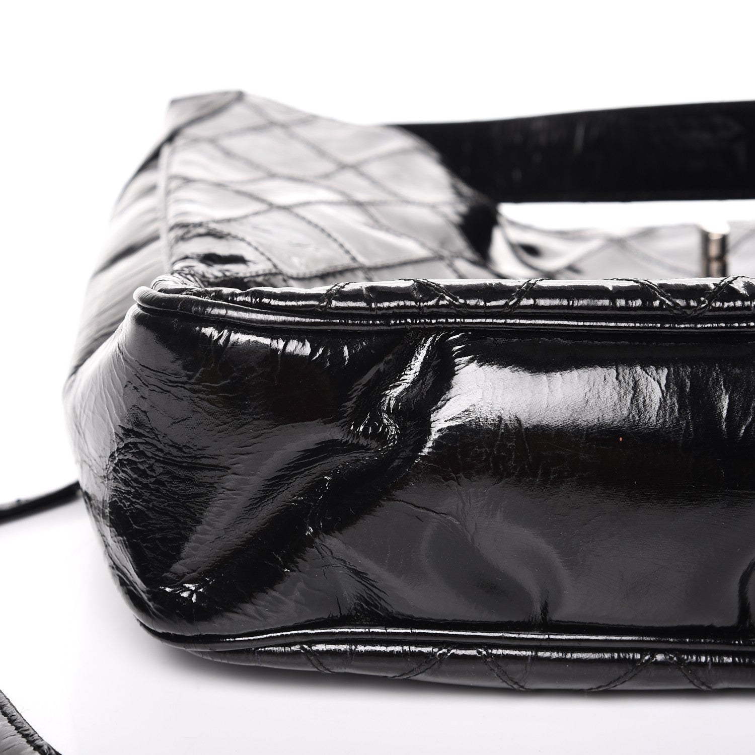 Chanel Patent Quilted CC Shoulder Bag Black 17 of 17