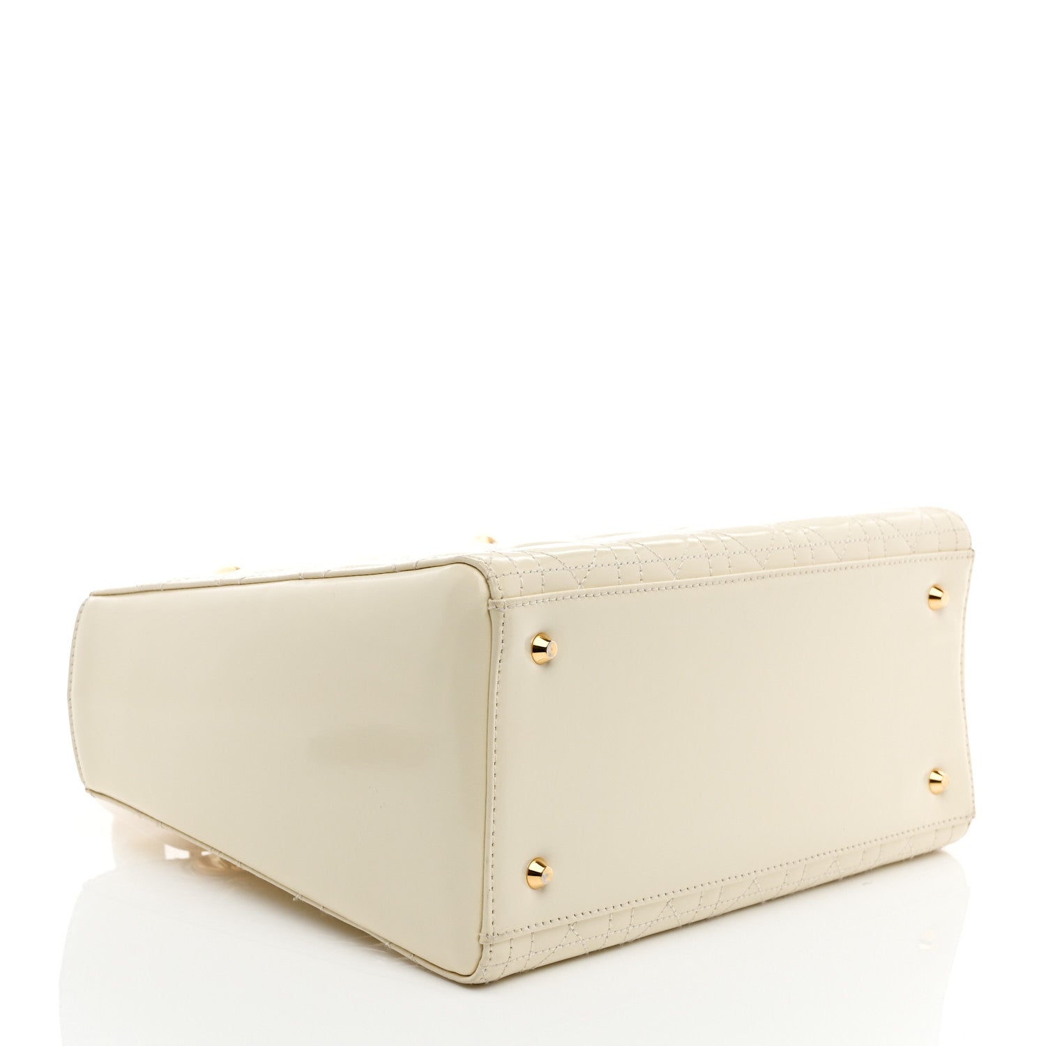 Christian Dior Glazed Calfskin Cannage Medium Lady Dior White 4 of 10