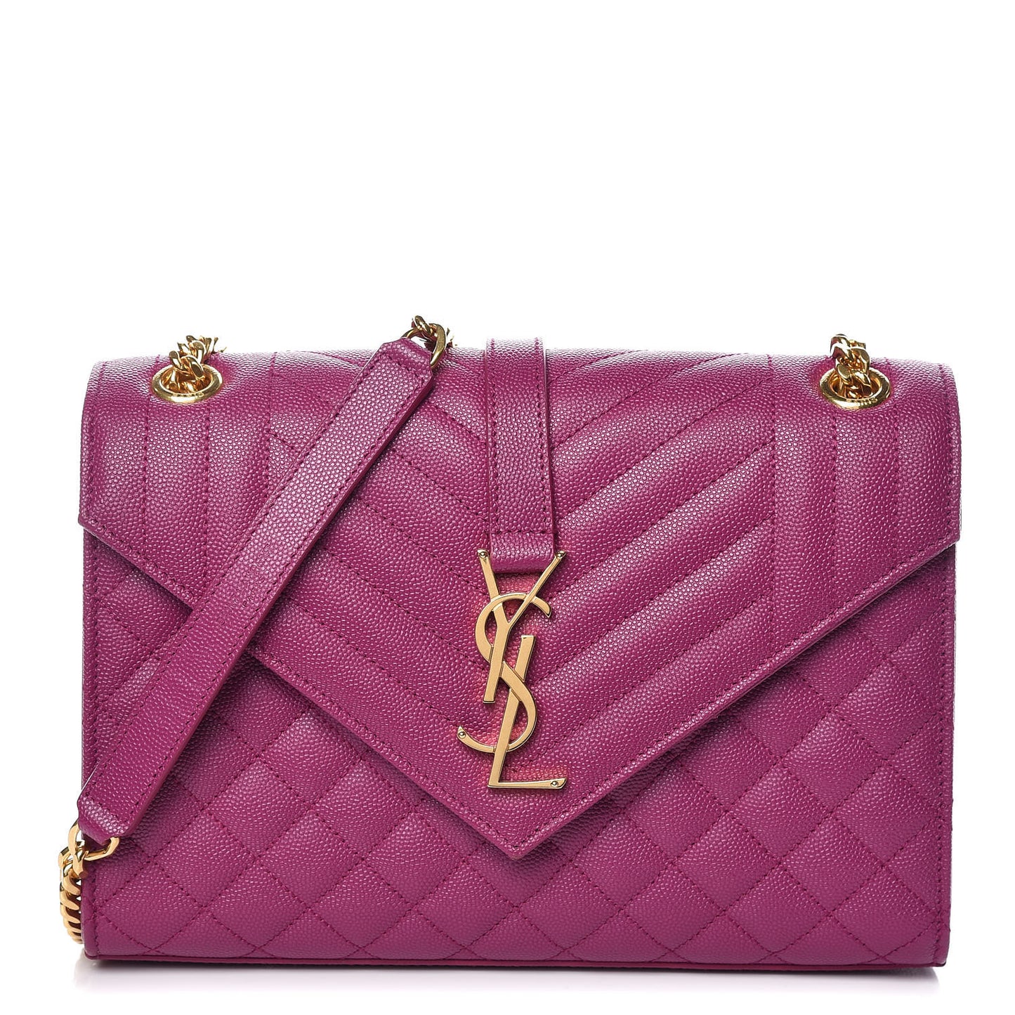 Grain De Poudre Medium Tri-Quilt Monogram Satchel Purple