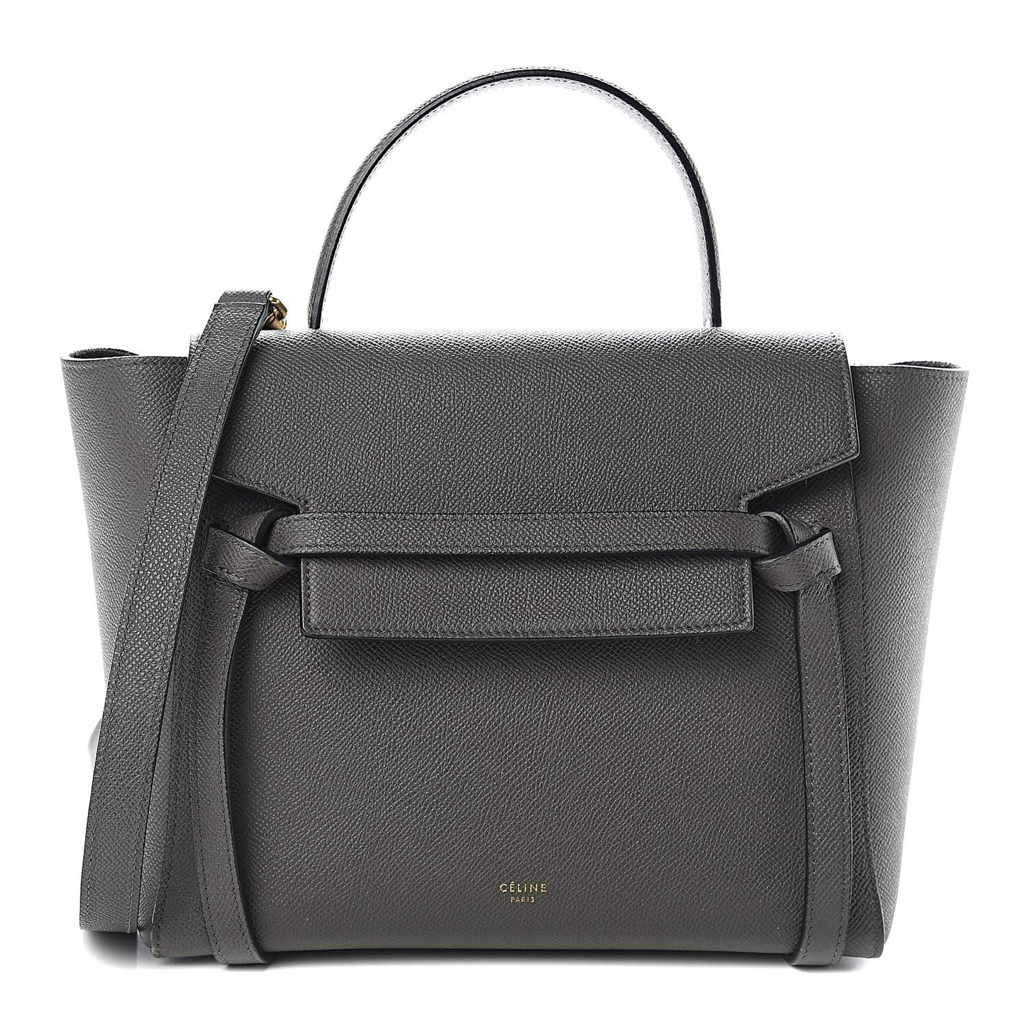 Baby Grained Calfskin Micro Belt Bag Grey