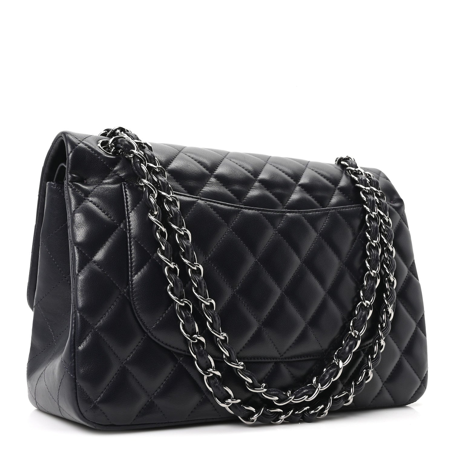 Chanel Lambskin Quilted Jumbo Double Flap Navy 3 of 10