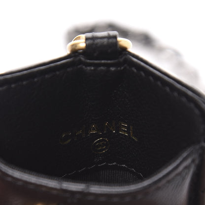 Chanel Goatskin Quilted 19 Card Holder On Chain Black 6 of 9