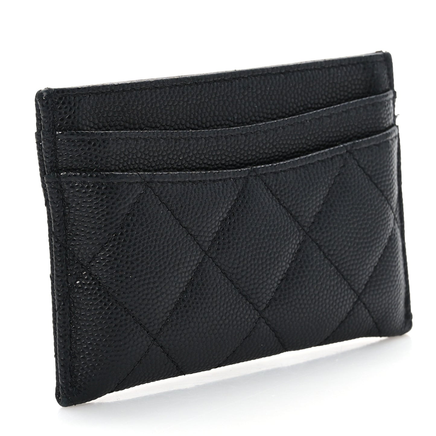 Caviar Quilted Card Holder Black