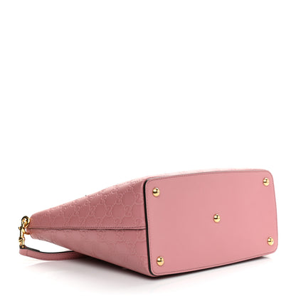 Gucci Guccissima Signature Small Zippered Bucket Tote Rose Baby Candy 3 of 10