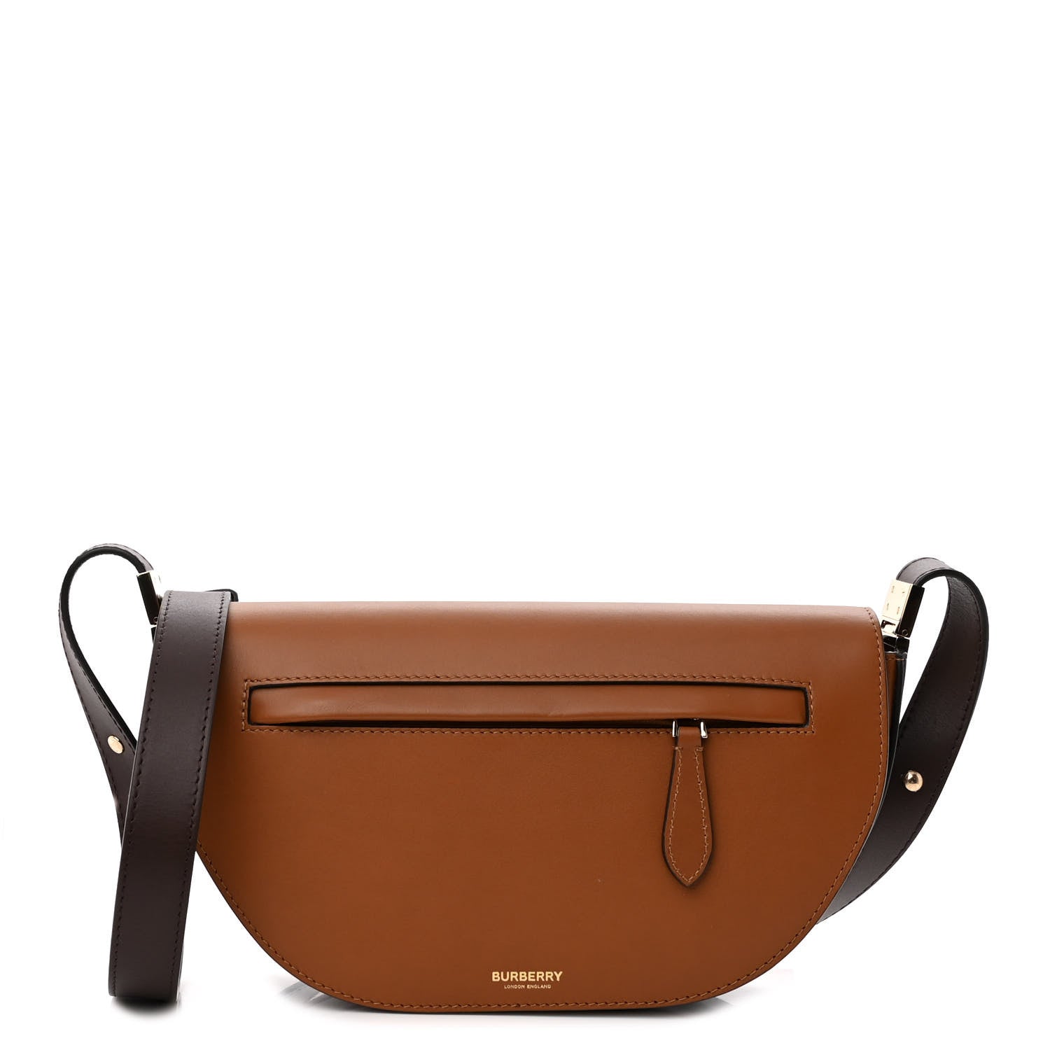 Burberry Calfskin Small Two-Tone Olympia Shoulder Bag Warm Tan 1 of 9
