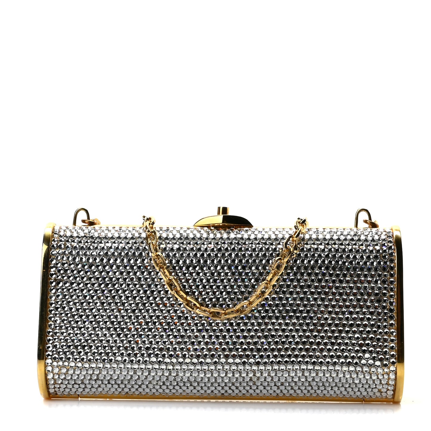 Swarovski Crystal Minaudiere Clutch Gold