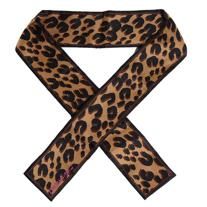 Louis Vuitton Silk Leopard Bandeau Scarf Marron 1 of 5