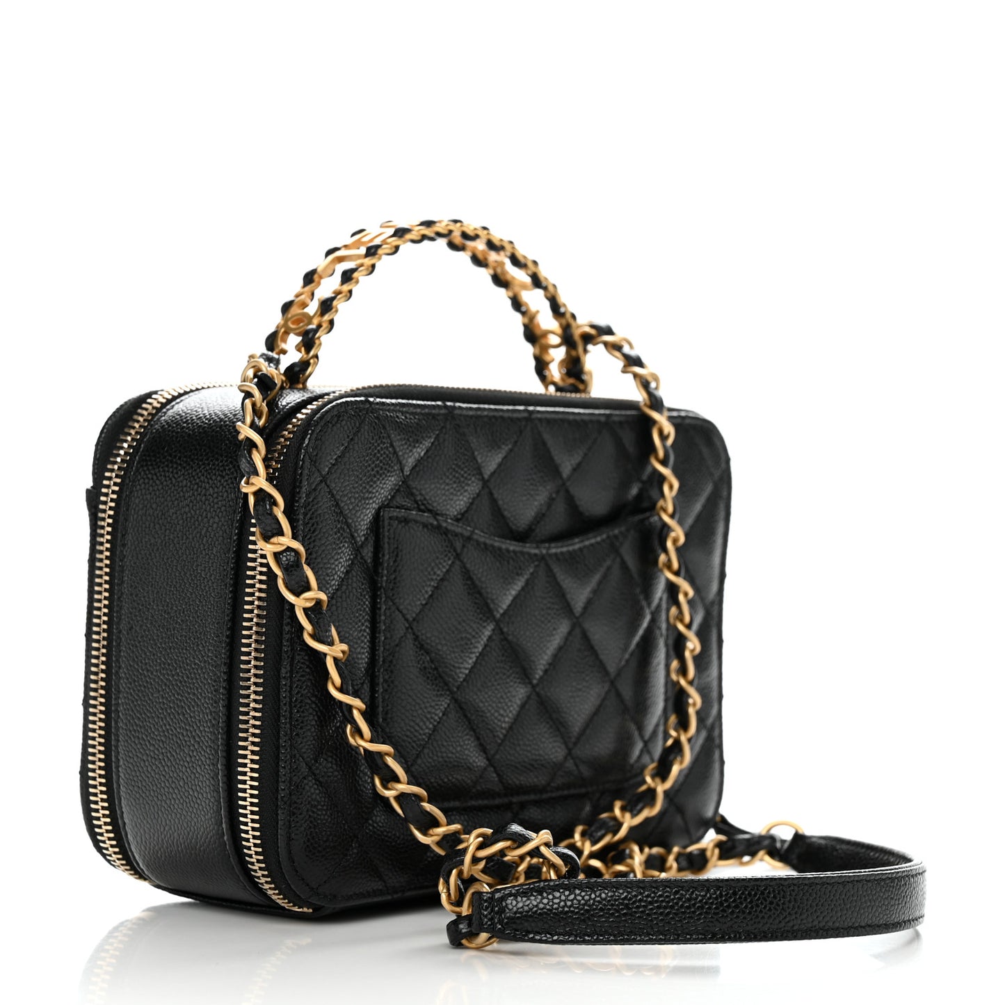 Caviar Quilted Small Pick Me Up Vanity Case Black