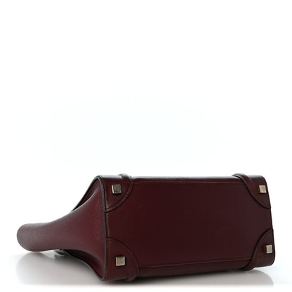 Celine Goatskin Calfskin Micro Luggage Burgundy 4 of 13