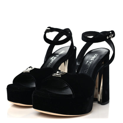 Louis Vuitton Calfskin Maya Platform Sandals 36 Black 4 of 10