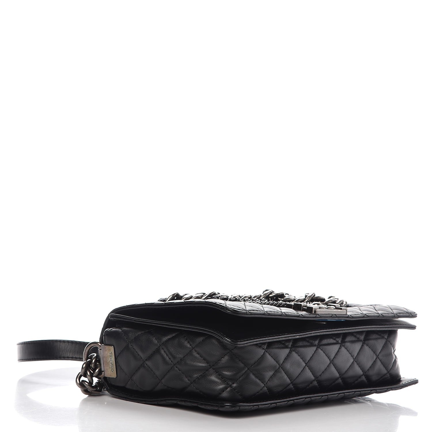Chanel Calfskin Enchained New Medium Boy Flap Black 4 of 9