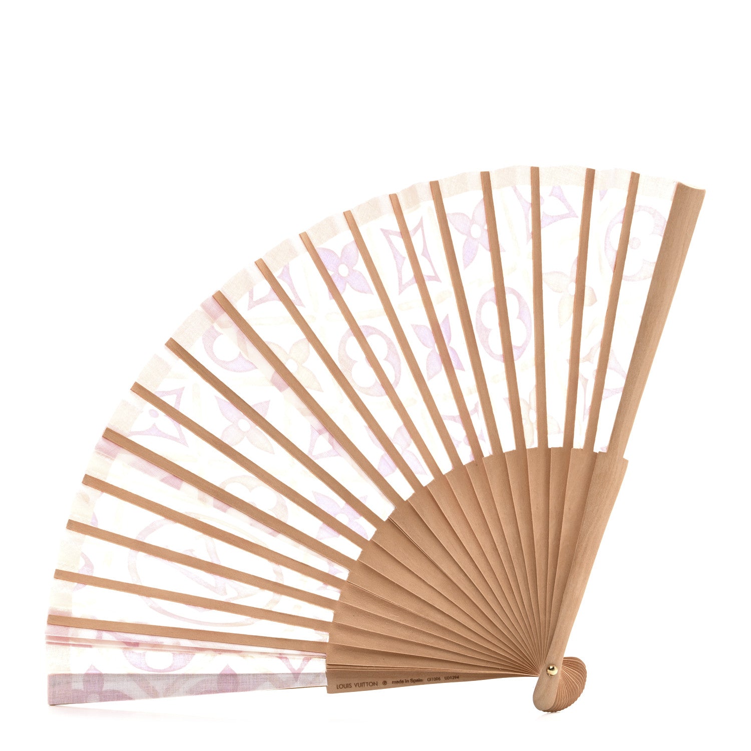 Louis Vuitton Wood Cotton Monogram Tiles By The Pool Fan Coral 2 of 4