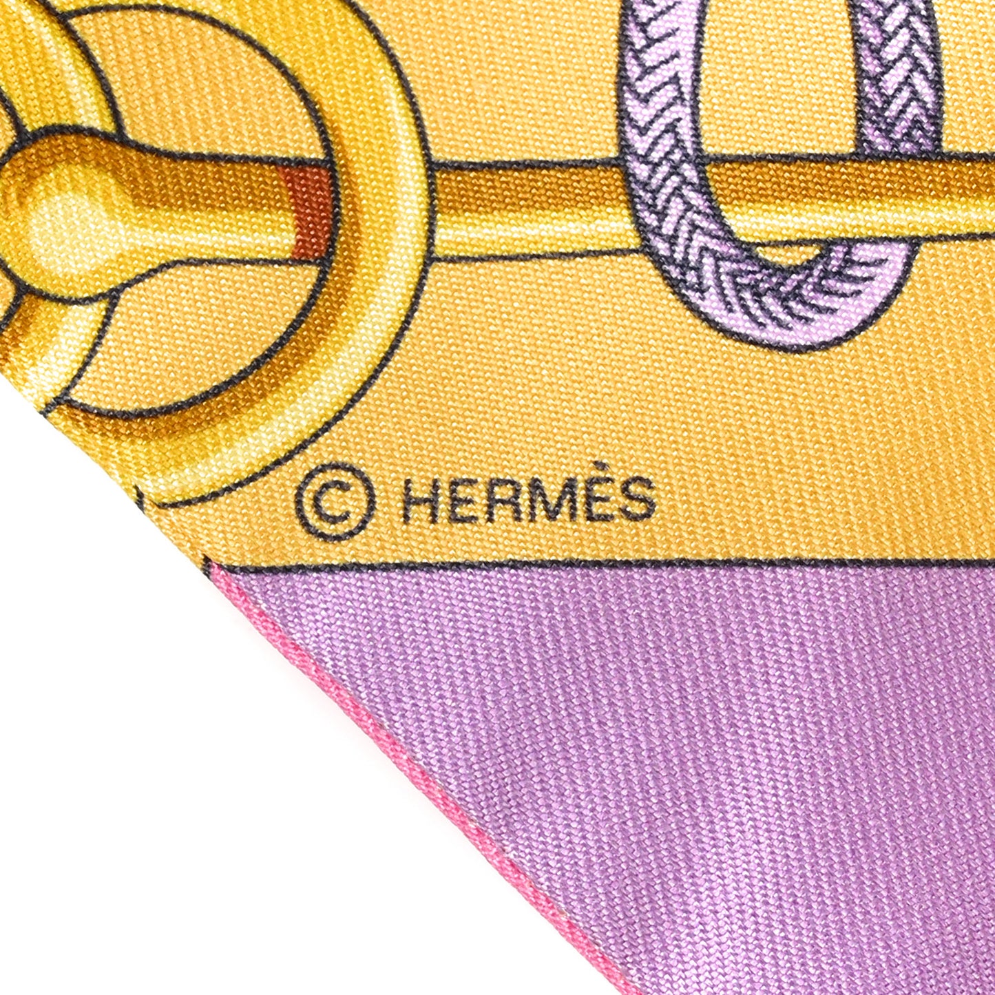 Silk Cliquetis Twilly Bouton D'Or Mauve