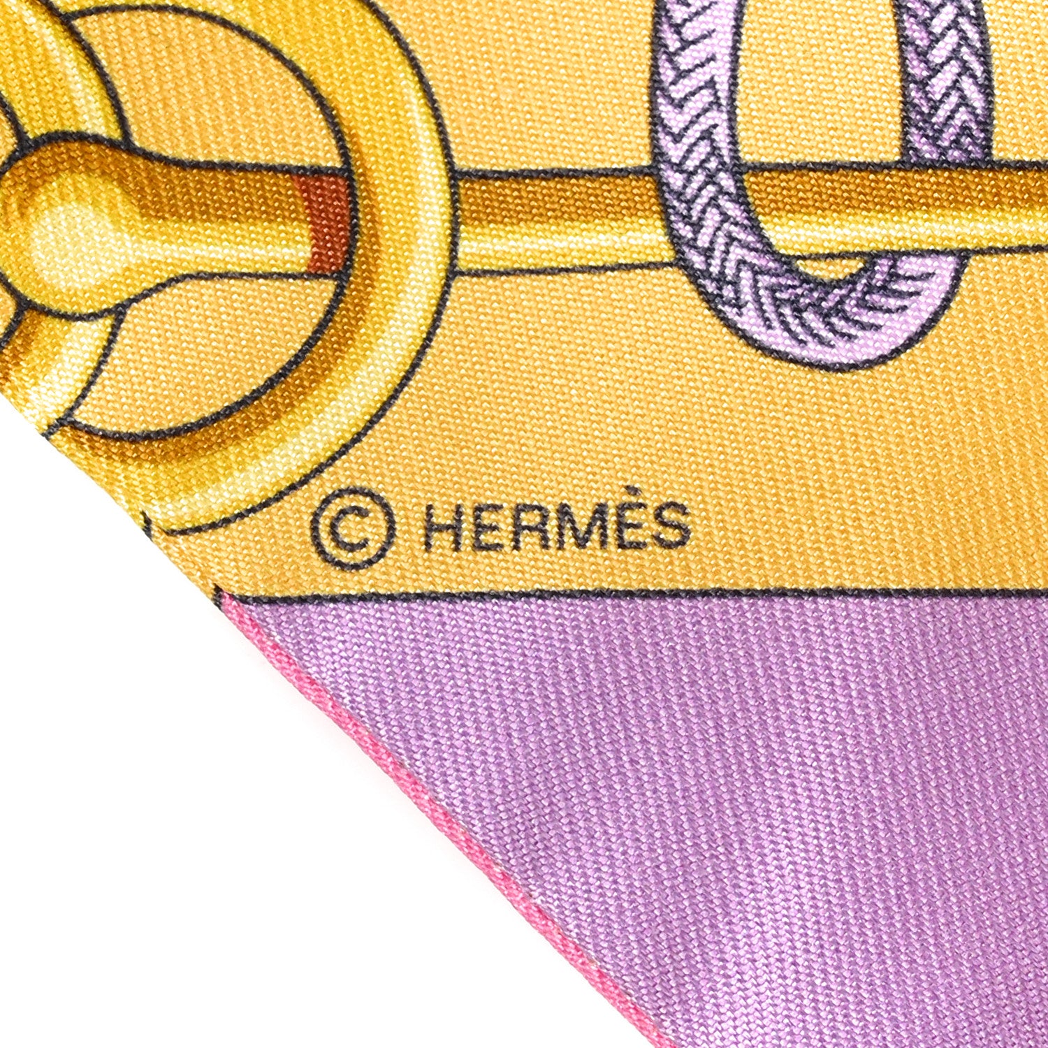 Hermes Silk Cliquetis Twilly Bouton D'Or Mauve 3 of 4