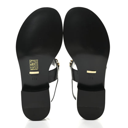 Gucci Calfskin Chain Thong Sandals 36.5 Black 5 of 7