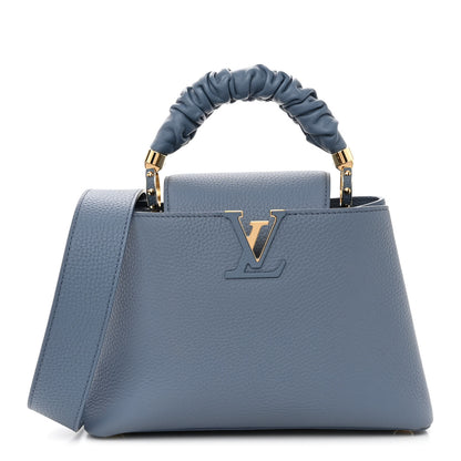 Louis Vuitton Taurillon Scrunchie Capucines BB Blue 1 of 10