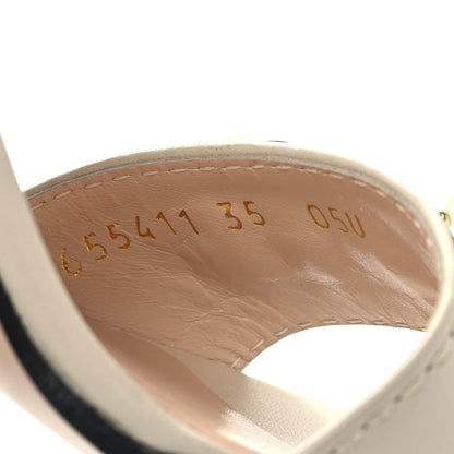 Gucci Nappa Horsebit Cross Strap 95mm Sandals 35 Mystic White 7 of 10