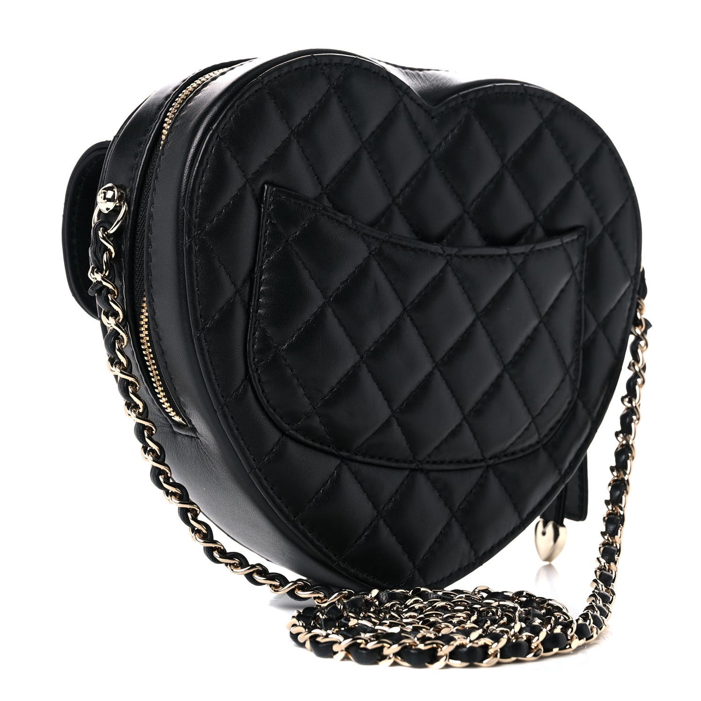 Lambskin Quilted CC In Love Heart Bag Black