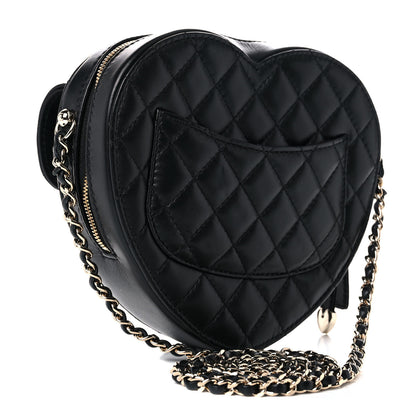 Chanel Lambskin Quilted CC In Love Heart Bag Black 3 of 10