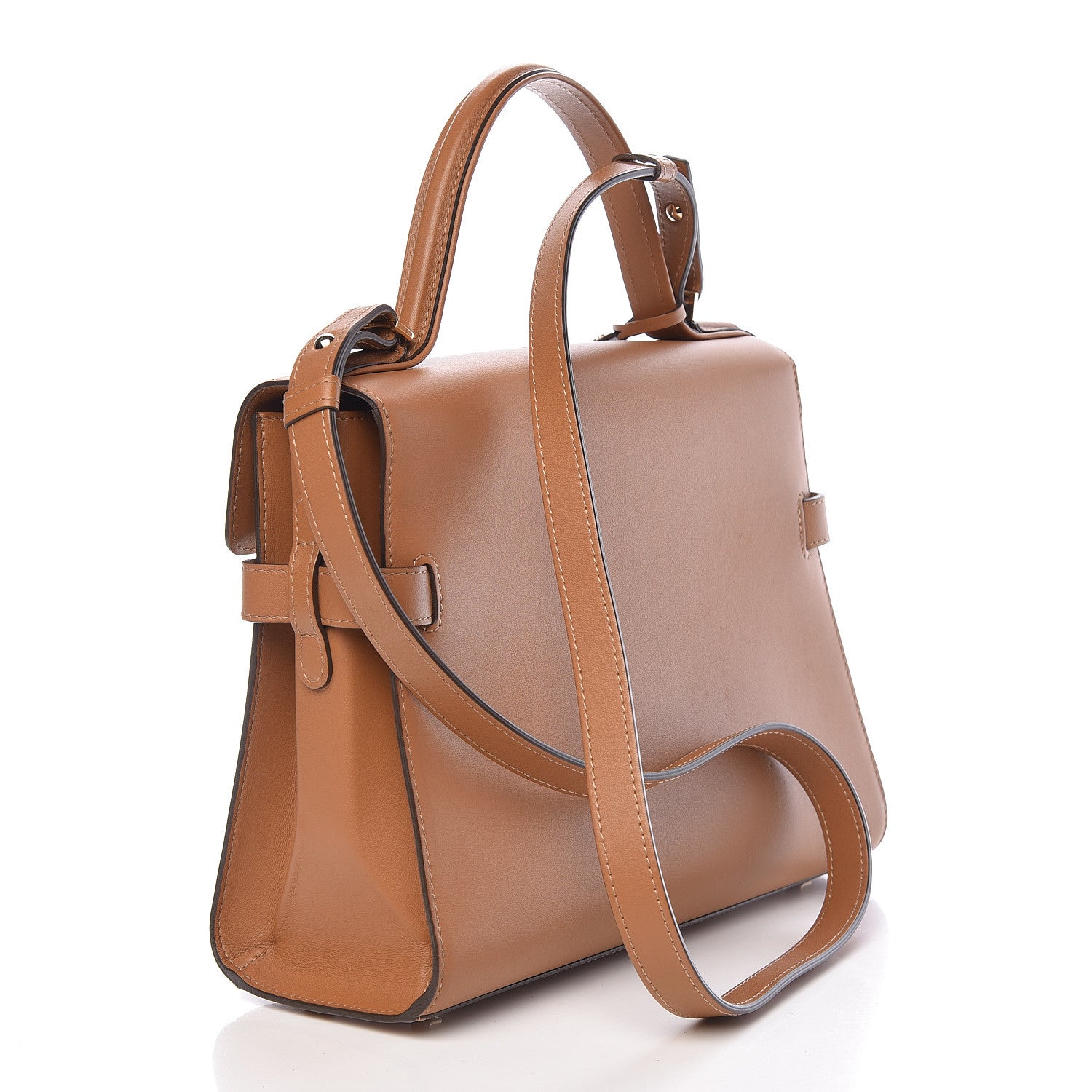 Delvaux Calfskin MM Tempete Satchel Camel 3 of 11