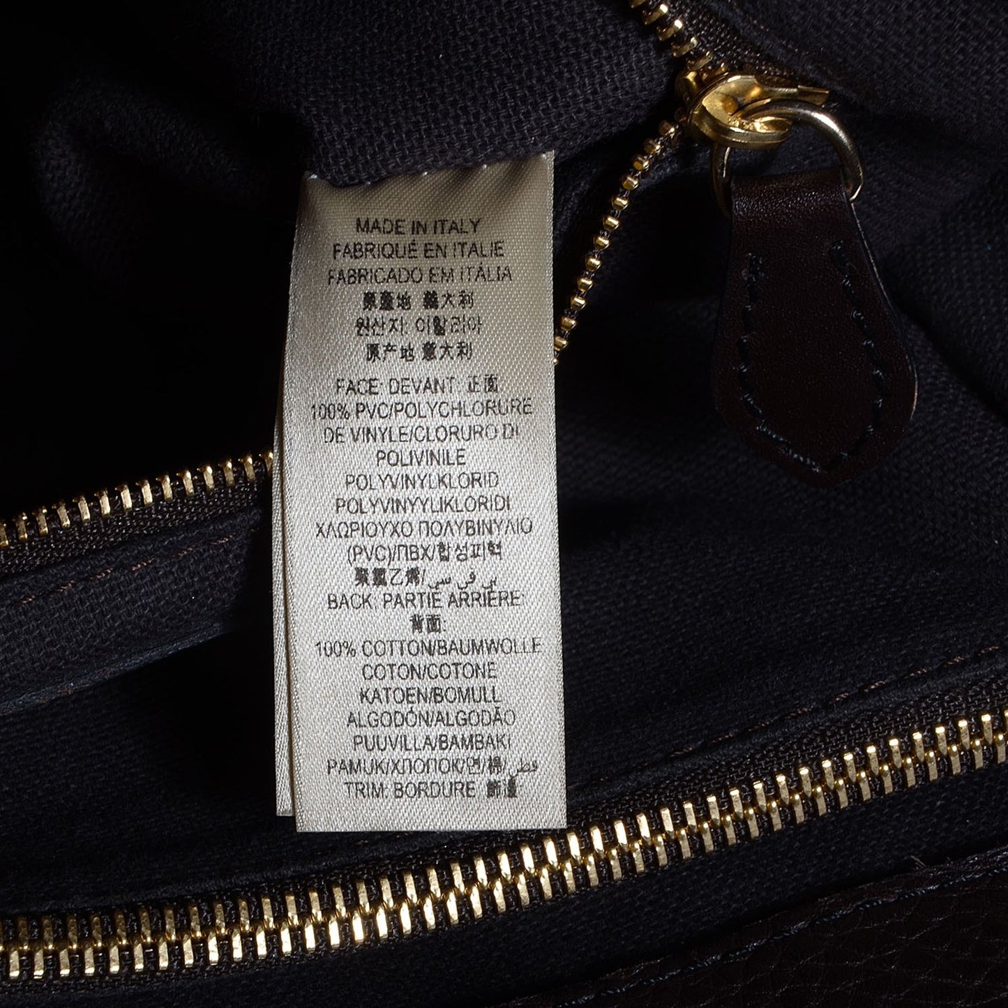 Haymarket Check Calfskin Medium Golderton Tote Chocolate