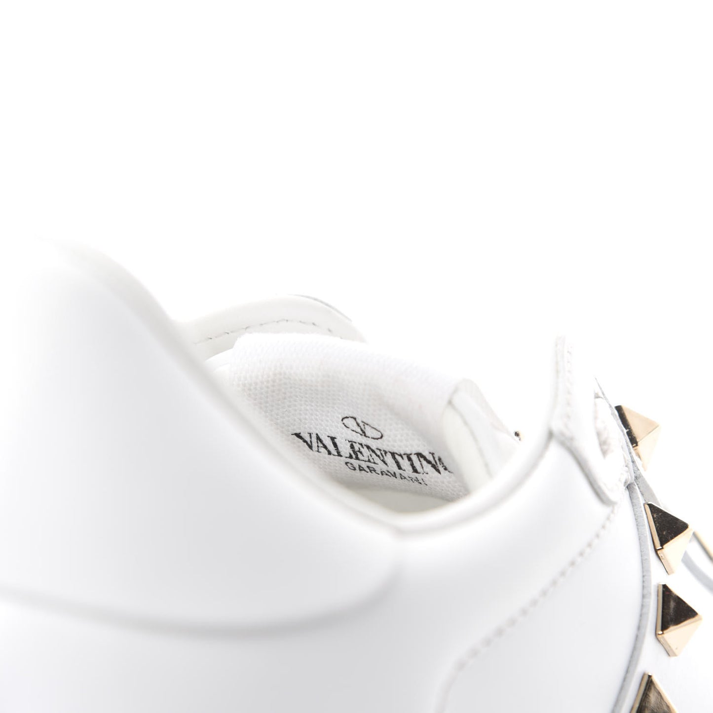 Calfskin Rockstud Untitled Open Sneakers 38 White