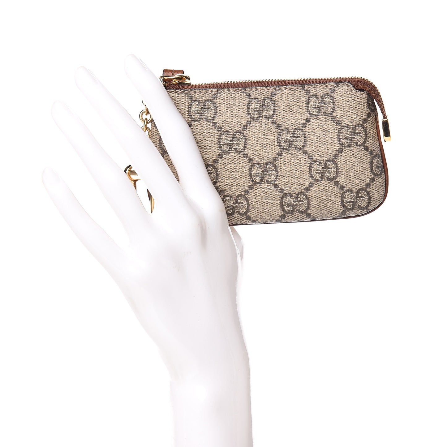 GG Supreme Monogram Key Case Brown