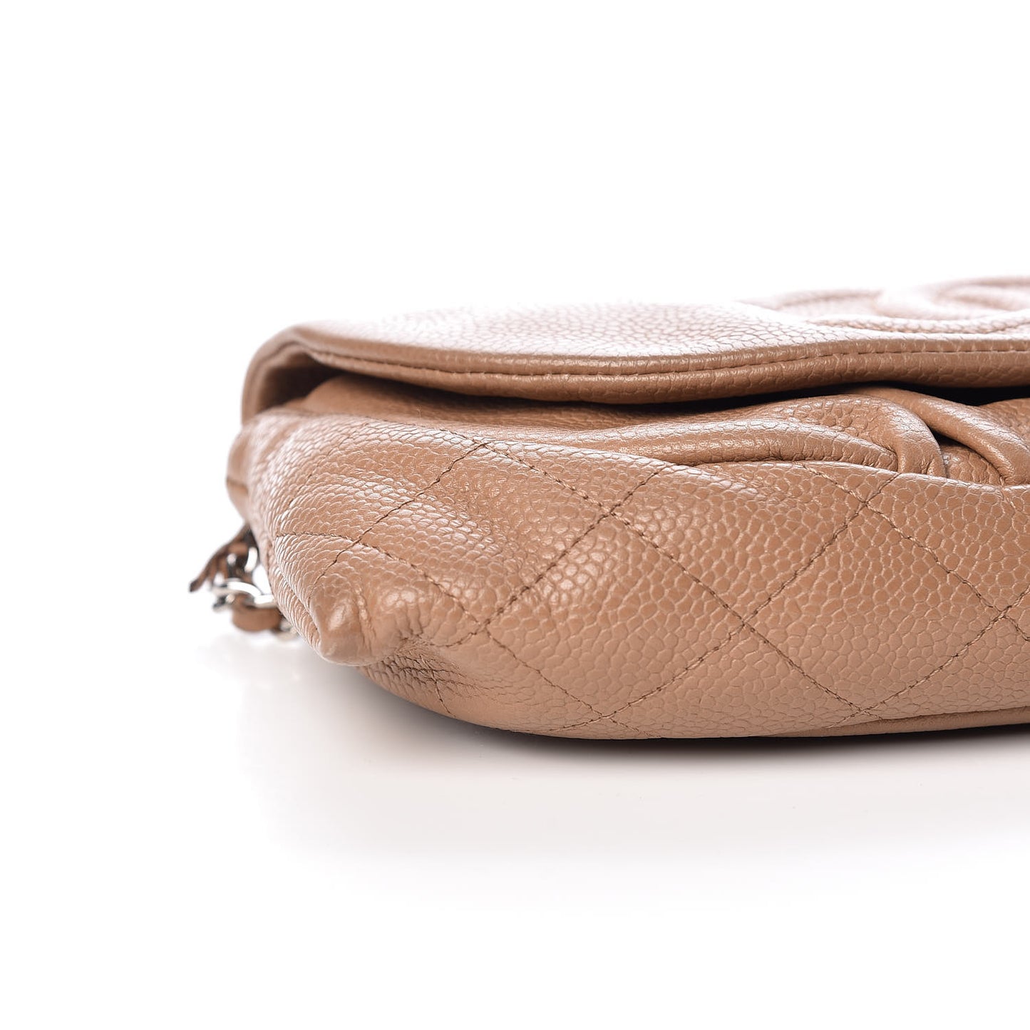 Caviar Half Moon Wallet On Chain WOC Dark Beige