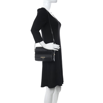 Burberry Calfskin Lizard Embossed Two Tone Small Grace Bag Black 2 of 12