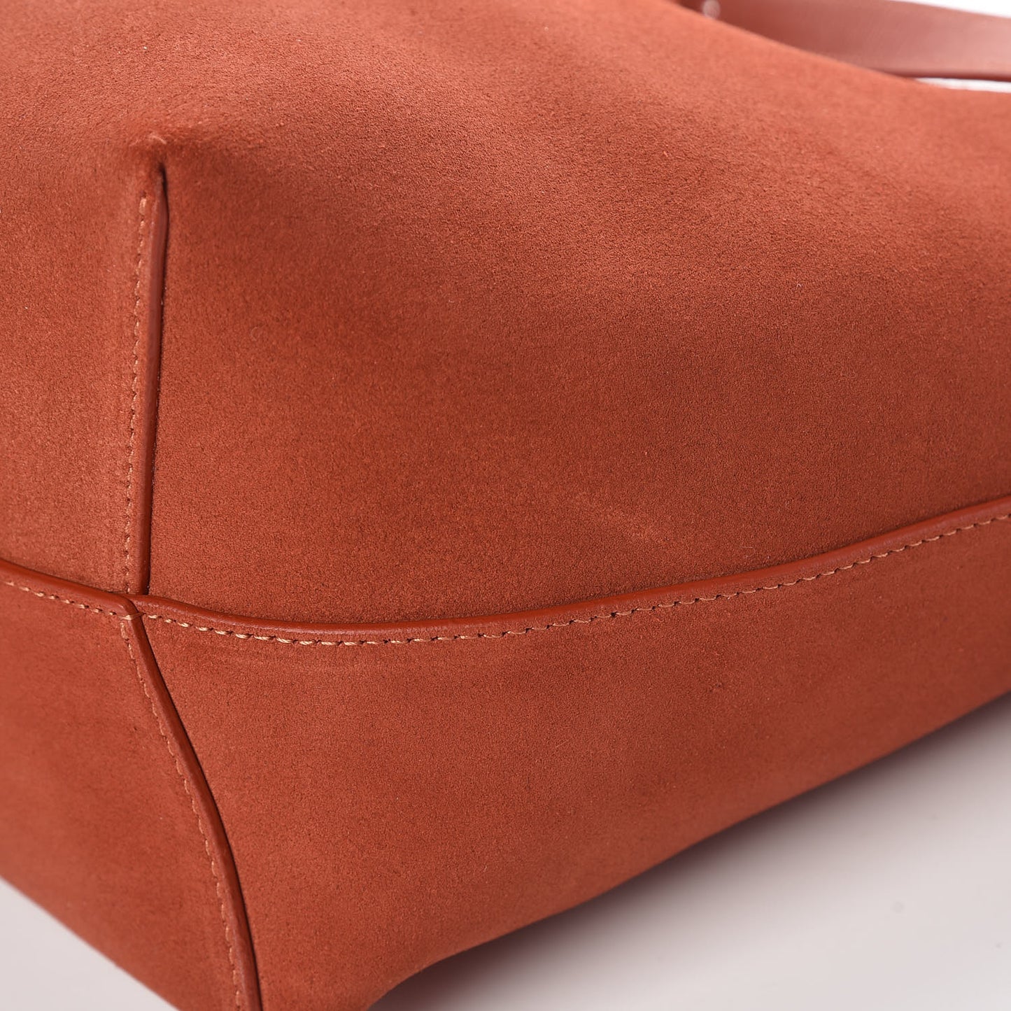Suede Bucket Bag Brick