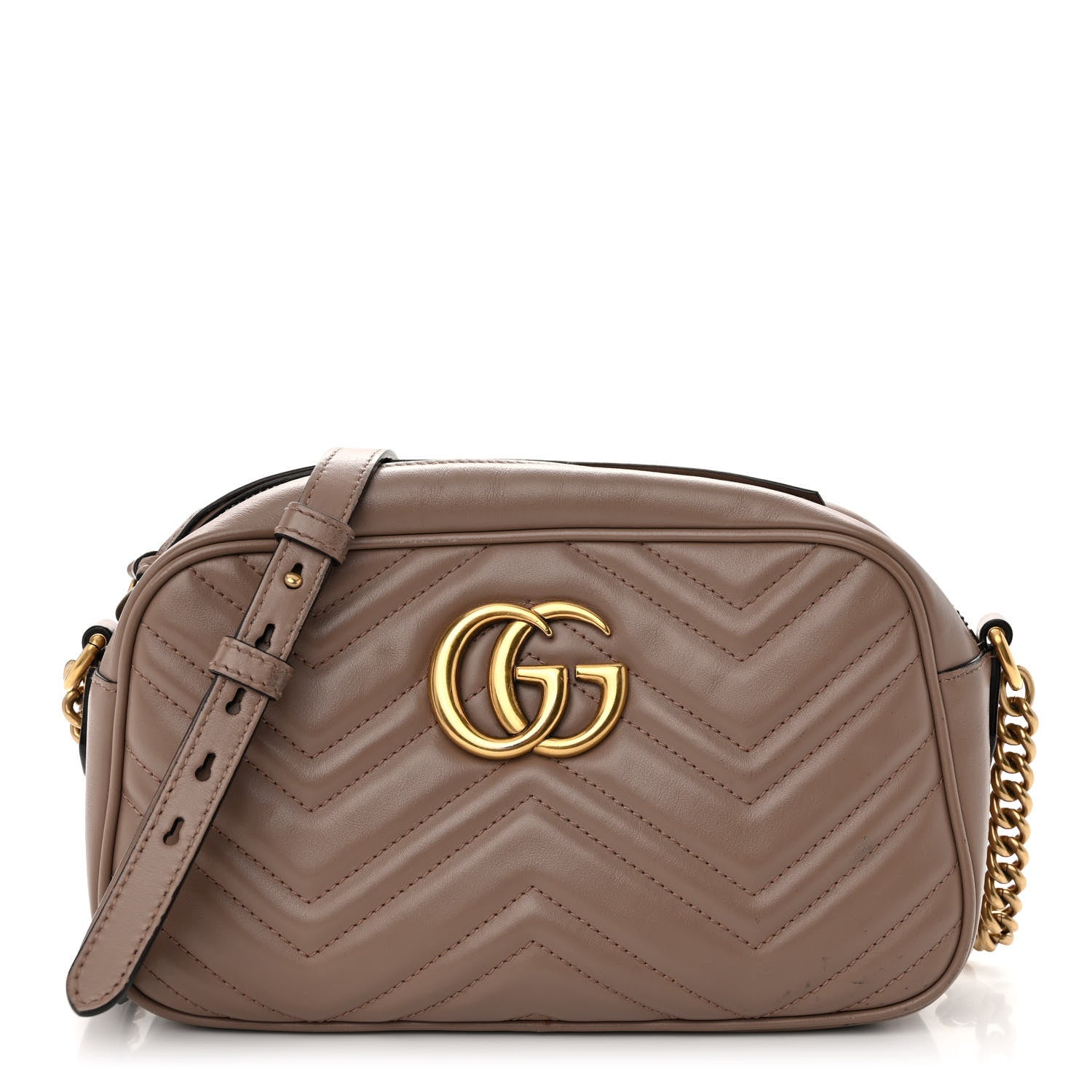 Gucci Calfskin Matelasse Small GG Marmont Chain Shoulder Bag Porcelain Rose 1 of 12
