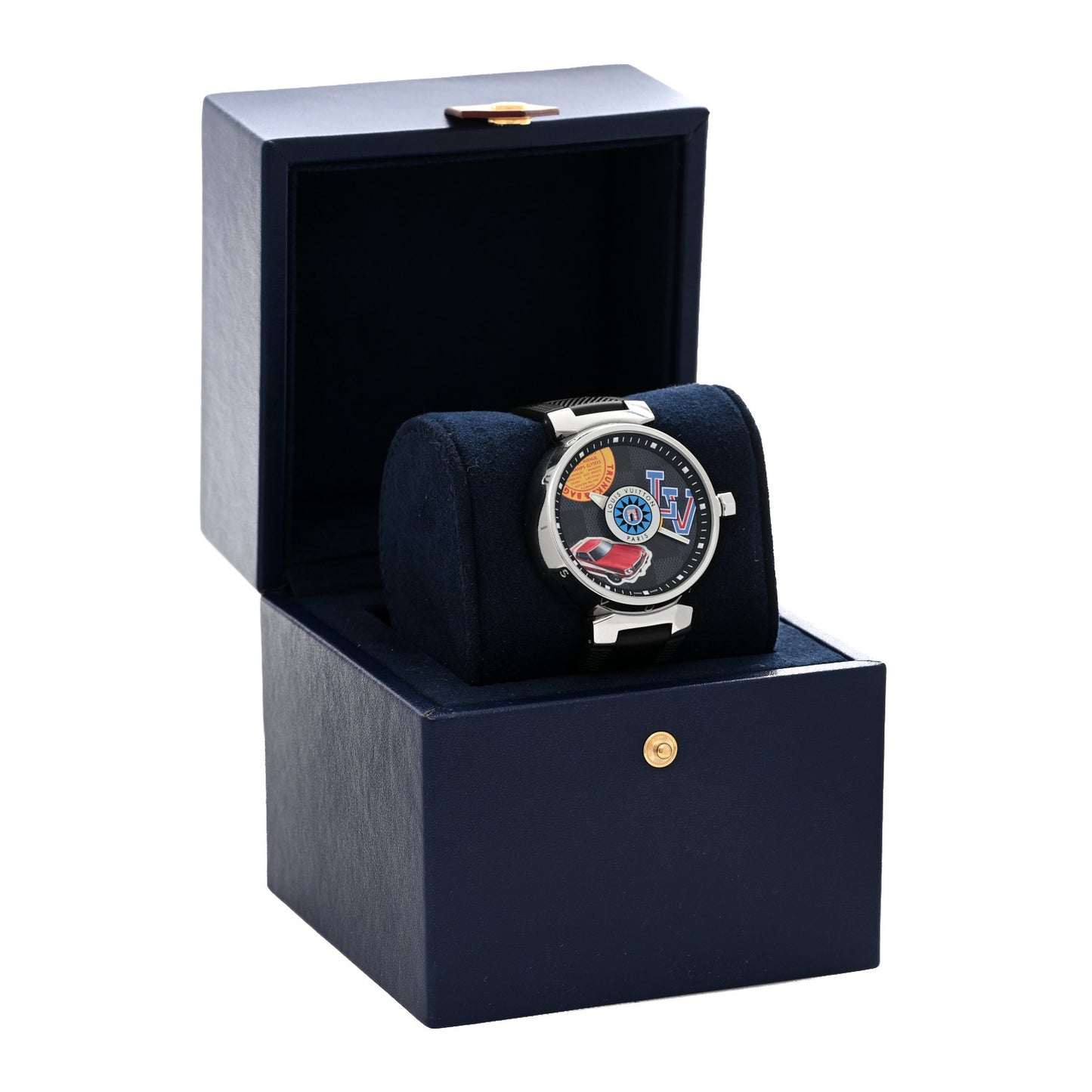 Stainless Steel Rubber 41mm Tambour World Tour Watch