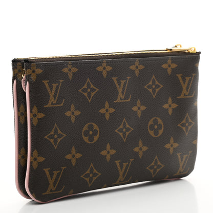 Louis Vuitton Monogram 2020 Christmas Animation Big Wheel Double Zip Pochette Rose Ballerine 3 of 9