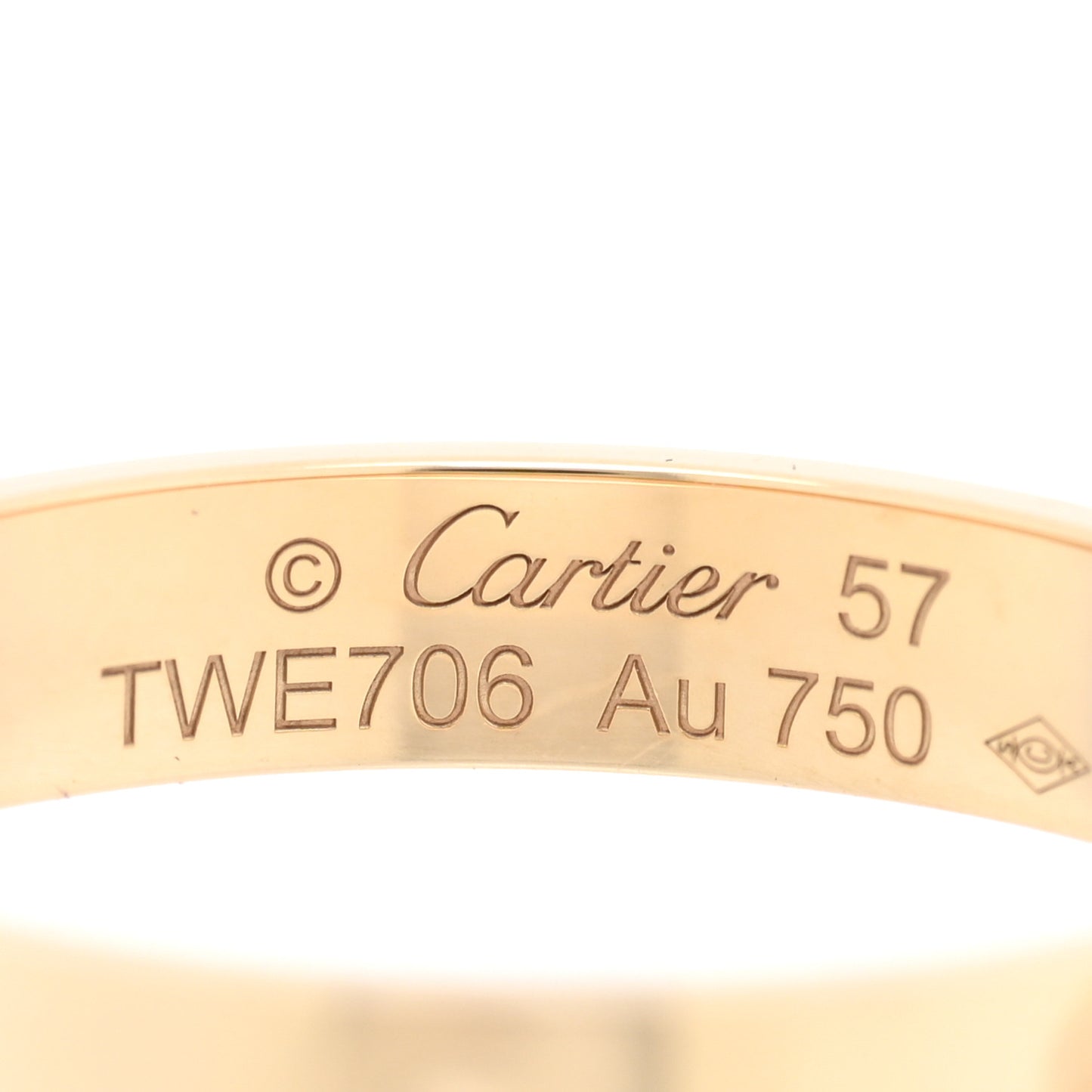 18K Yellow Gold 3.5mm LOVE Wedding Band Ring 57 8