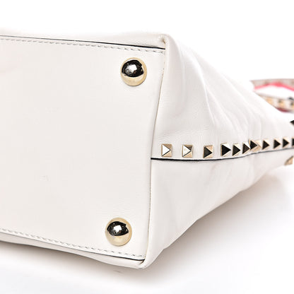 Valentino Garavani Vitello Rockstud Dome Satchel White 9 of 15