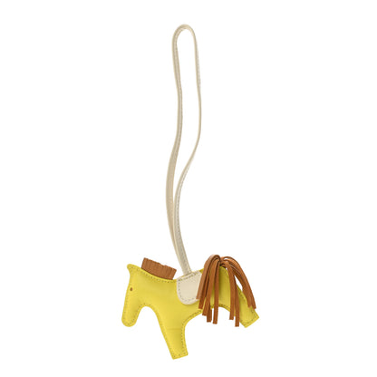 Hermes Milo Lambskin Grigri Rodeo Horse Bag Charm PM Lime Sesame Craie 1 of 4