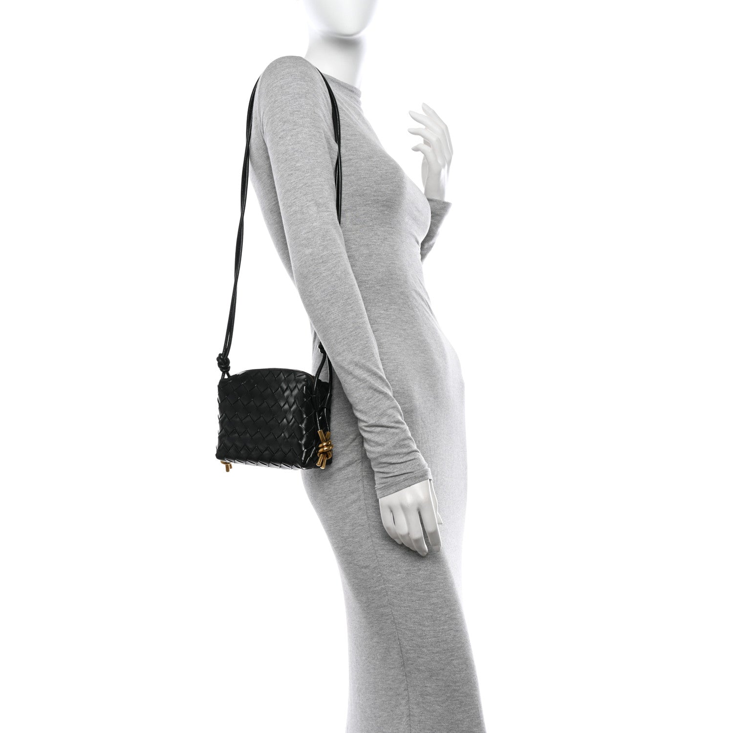 Bottega Veneta Polished Patent Intrecciato Knot Small Loop Camera Bag Raintree 3 of 9