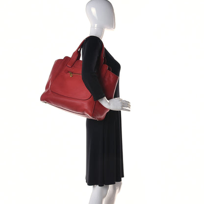Miu Miu Vitello Daino Tote Red 2 of 19