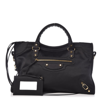 Balenciaga Satin Classic Gold Hardware City Black 1 of 11