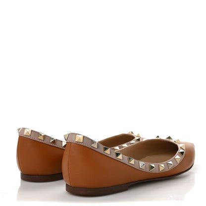 Valentino Garavani Calfskin Nappa Rockstud Ballerina Flats 36 Light Cuir Poudre 4 of 9