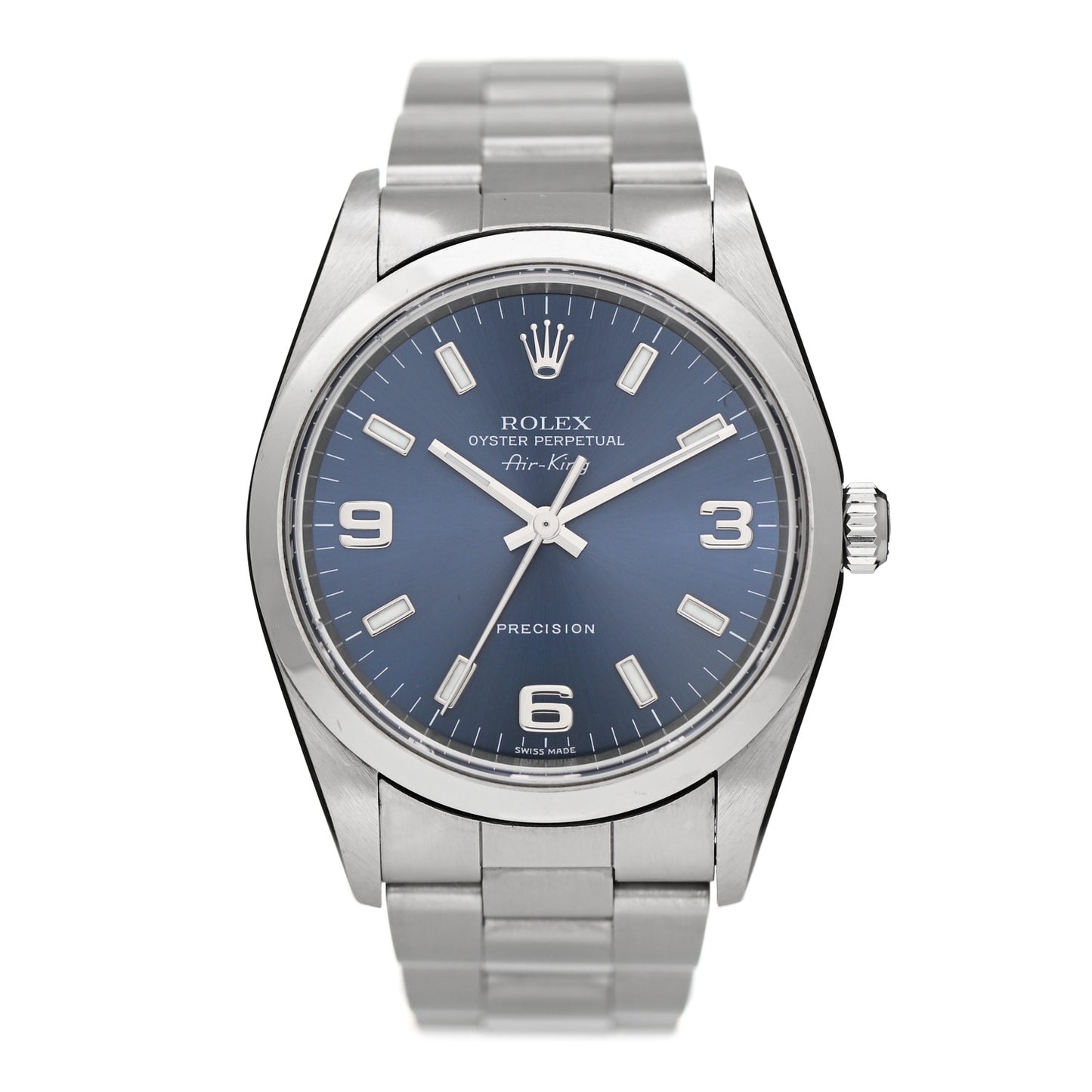 Stainless Steel 34mm Oyster Perpetual Air-King Watch Blue 14000M