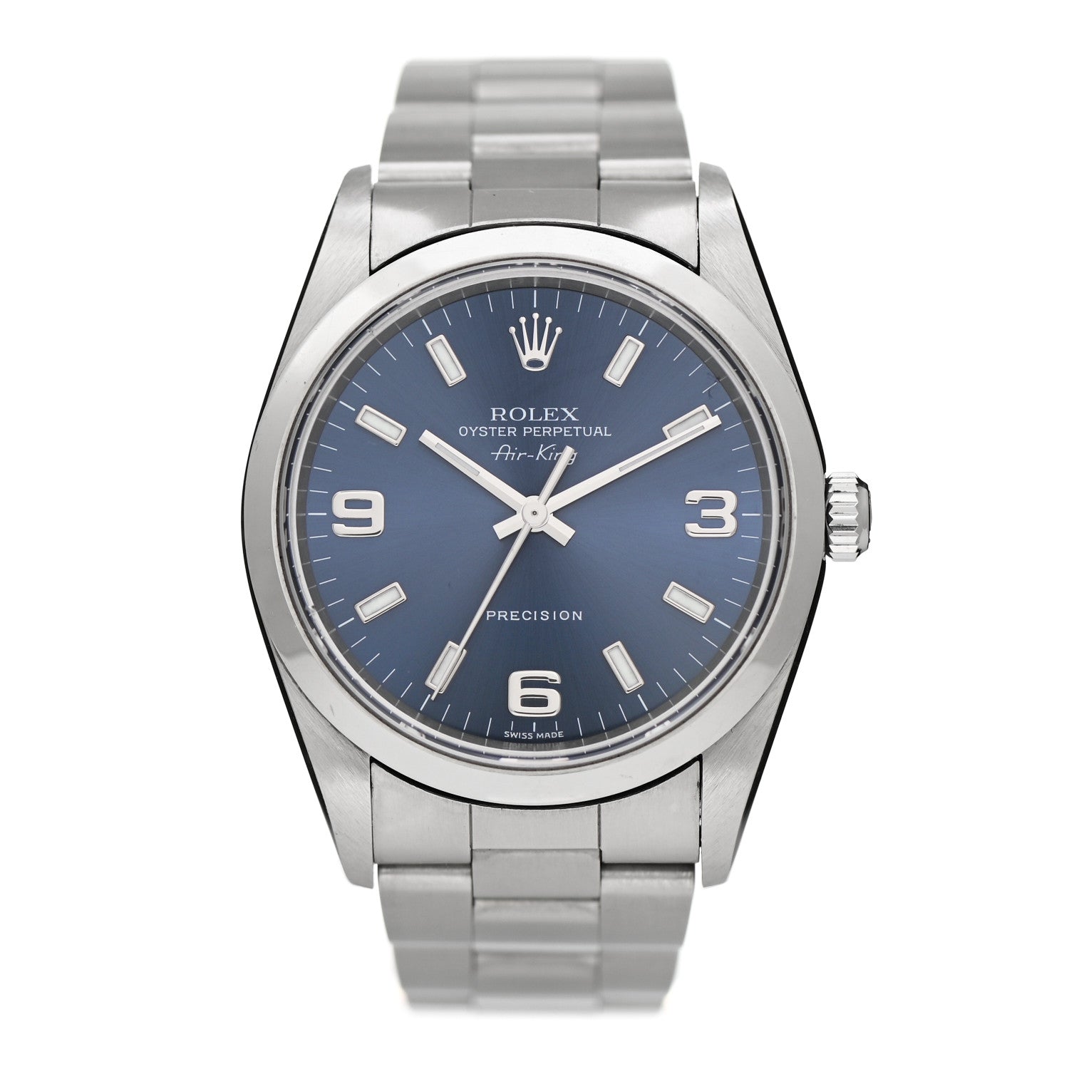 Rolex Stainless Steel 34mm Oyster Perpetual Air-King Watch Blue 14000M 1 of 5