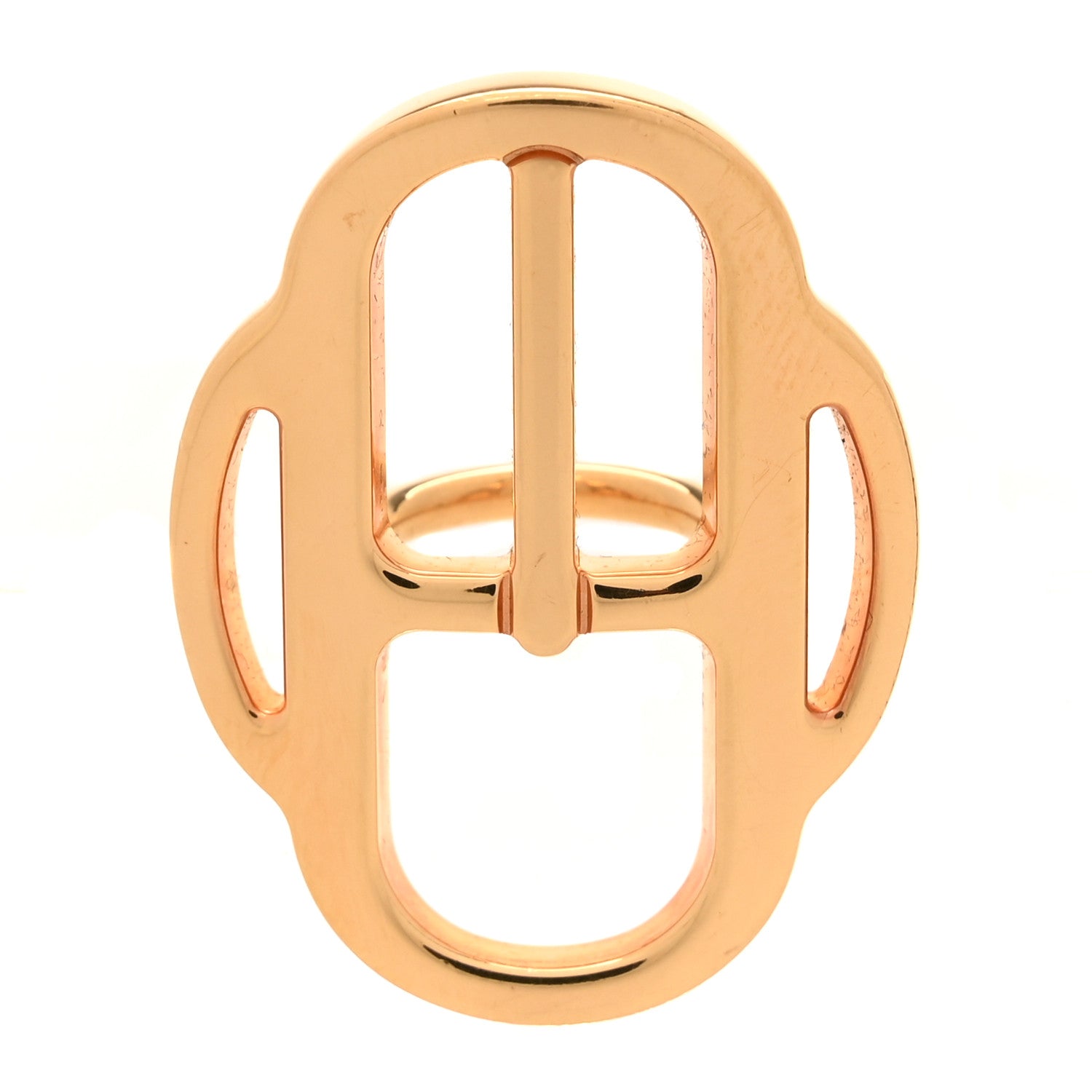 Hermes Polished Rose Gold Plated Mini Boucle Twilly Ring 1 of 4