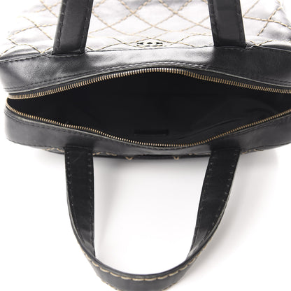 Chanel Calfskin Wild Stitch Top Handle Bag Black 5 of 14