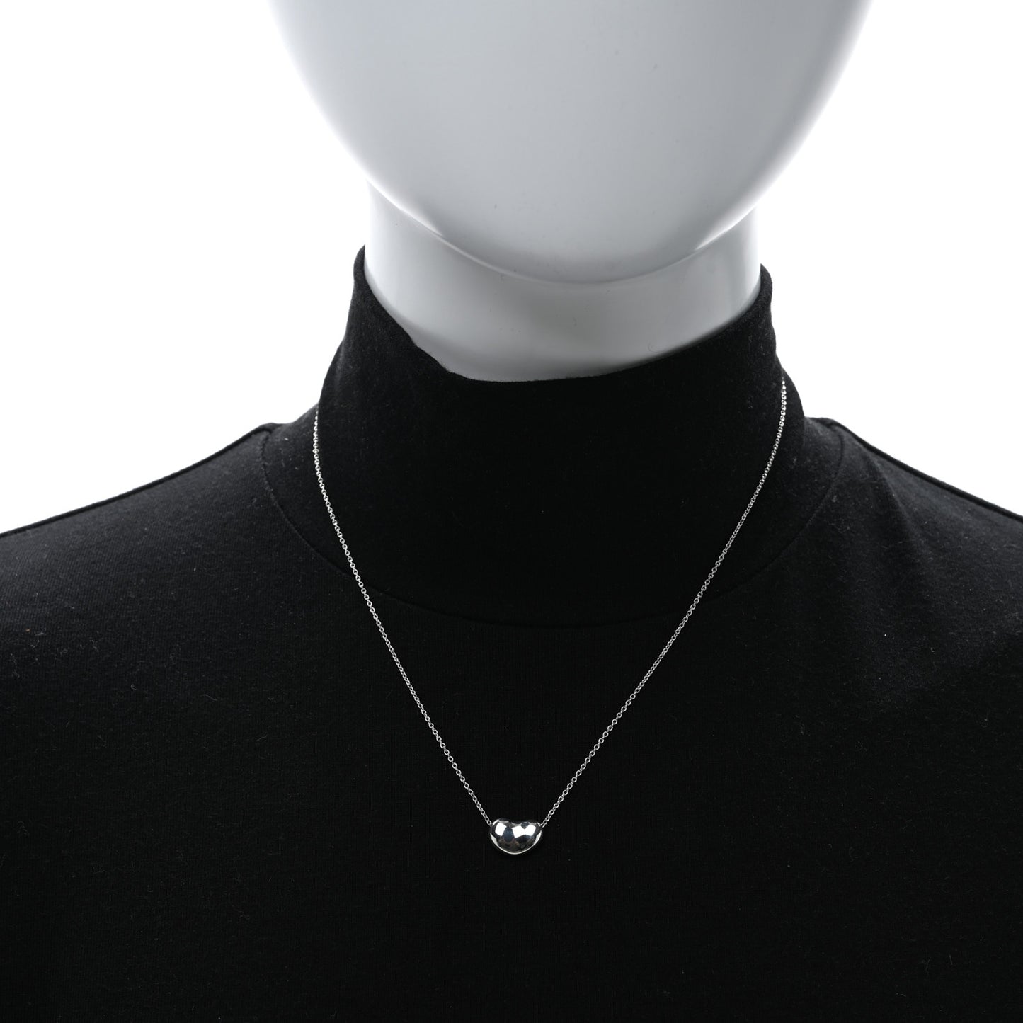 Sterling Silver 12mm Elsa Peretti Bean Pendant Necklace