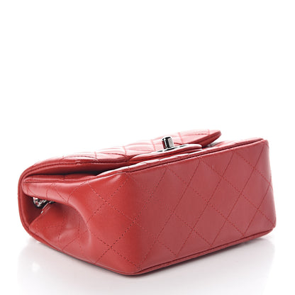 Chanel Lambskin Quilted Mini Square Flap Dark Red 4 of 11